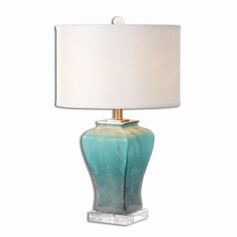 Uttermost Valtorta Blue-Green Glass Table Lamp