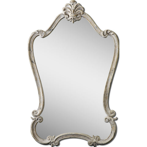 Uttermost Walton Hall Wall Mirror in Distressed Antique White