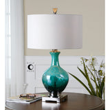 Uttermost Yvonne Green Blue Glass Table Lamp